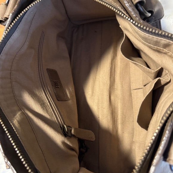 Preowned, Frye Leather Melissa Satchel Handbag Crossbody Beige Leather - Picture 5 of 6